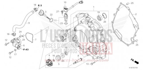 RIGHT CRANKCASE COVER/WATER PUMP NSS350AM de 2021